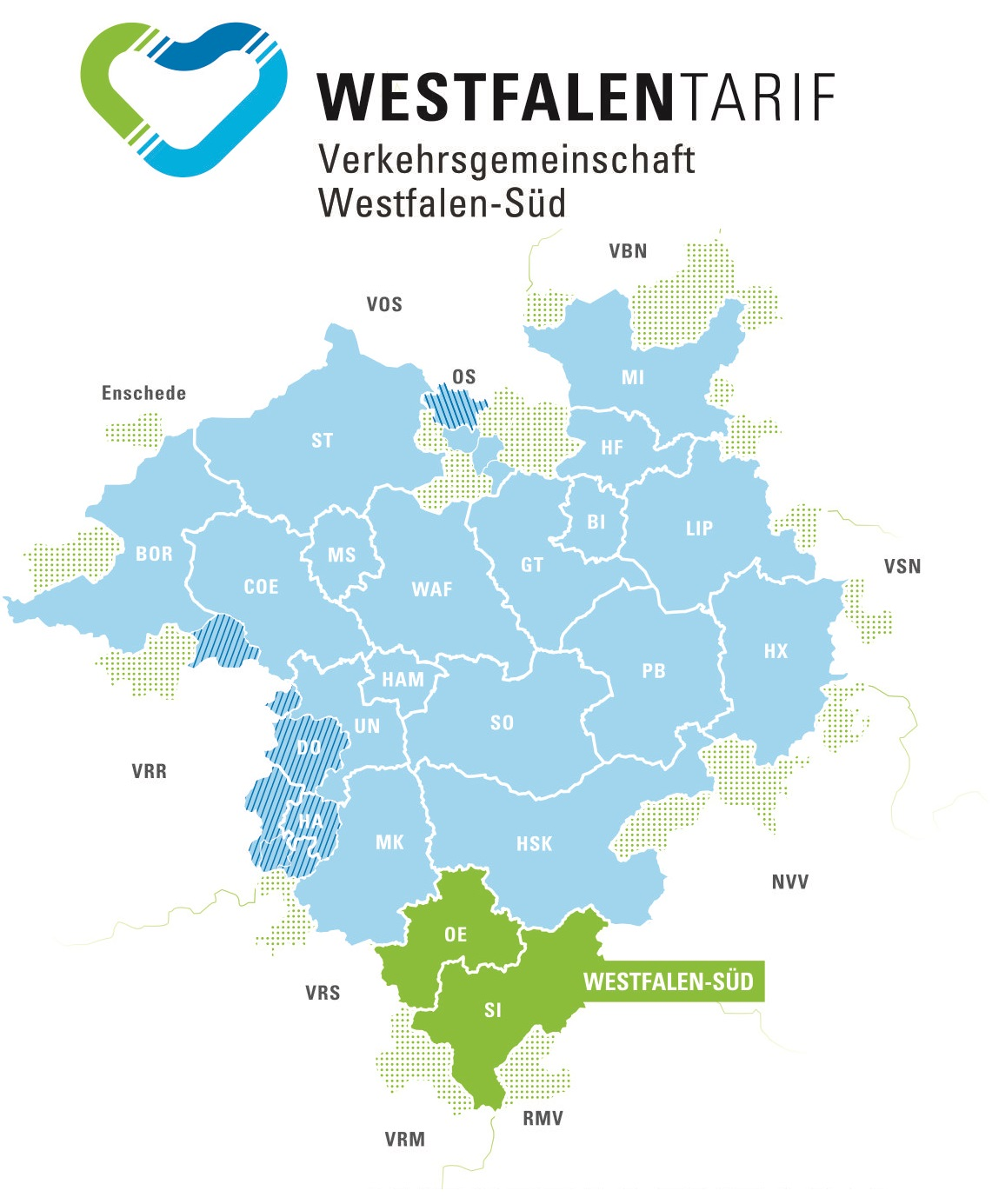 WestfalenTarif-Übersichtskarte