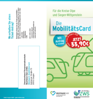 Flyer zur MobilitätsCard mit dem Preis 35,90 Euro ab August 2025